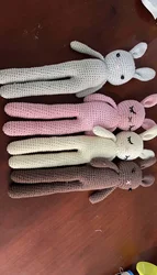 Новинка, детский подарок, вязаный кролик, игрушки-животные, детский успокаивающий спящий Мягкий Кролик, вязаные крючком плюшевые игрушки ручной работы