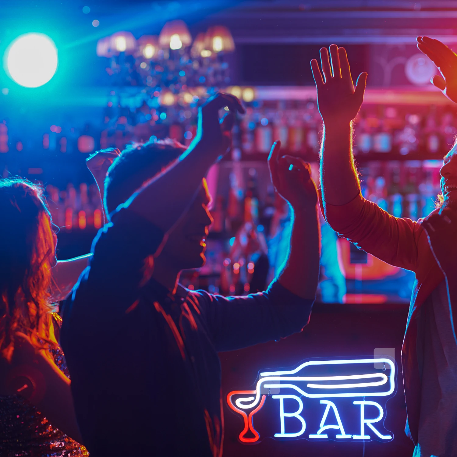 Wanxing Birthday Neon Sign Custom  Wine Glass Bar  LED Neon Light Party,Sweet Birthday Gifts