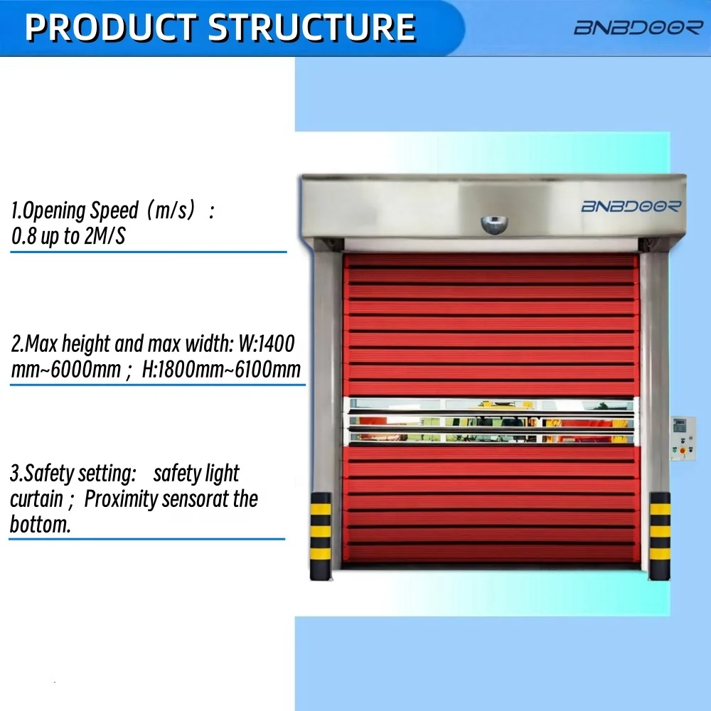 hot sale good price automatic industrial metal roll up shutter security Smart aluminum hard high speed spiral door for garage