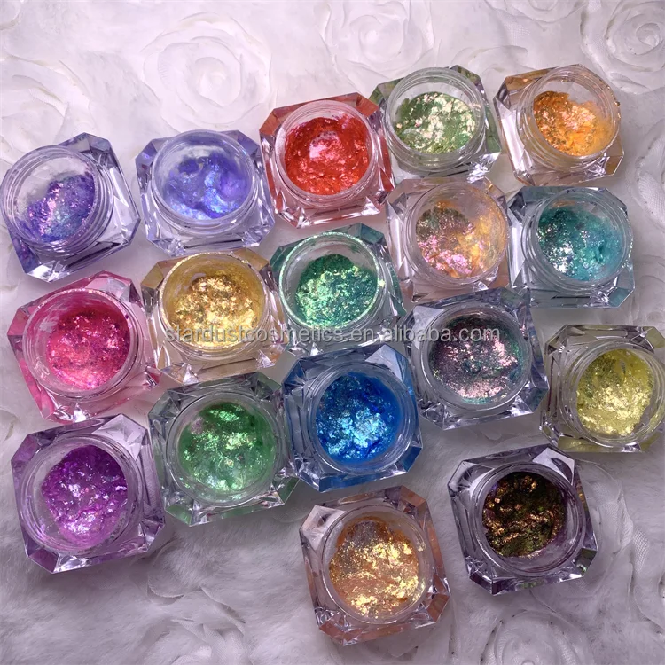 17 color liquid wet creamy chameleon flakes gel  multichrome color eye shadow cream oem logo eyeshadow