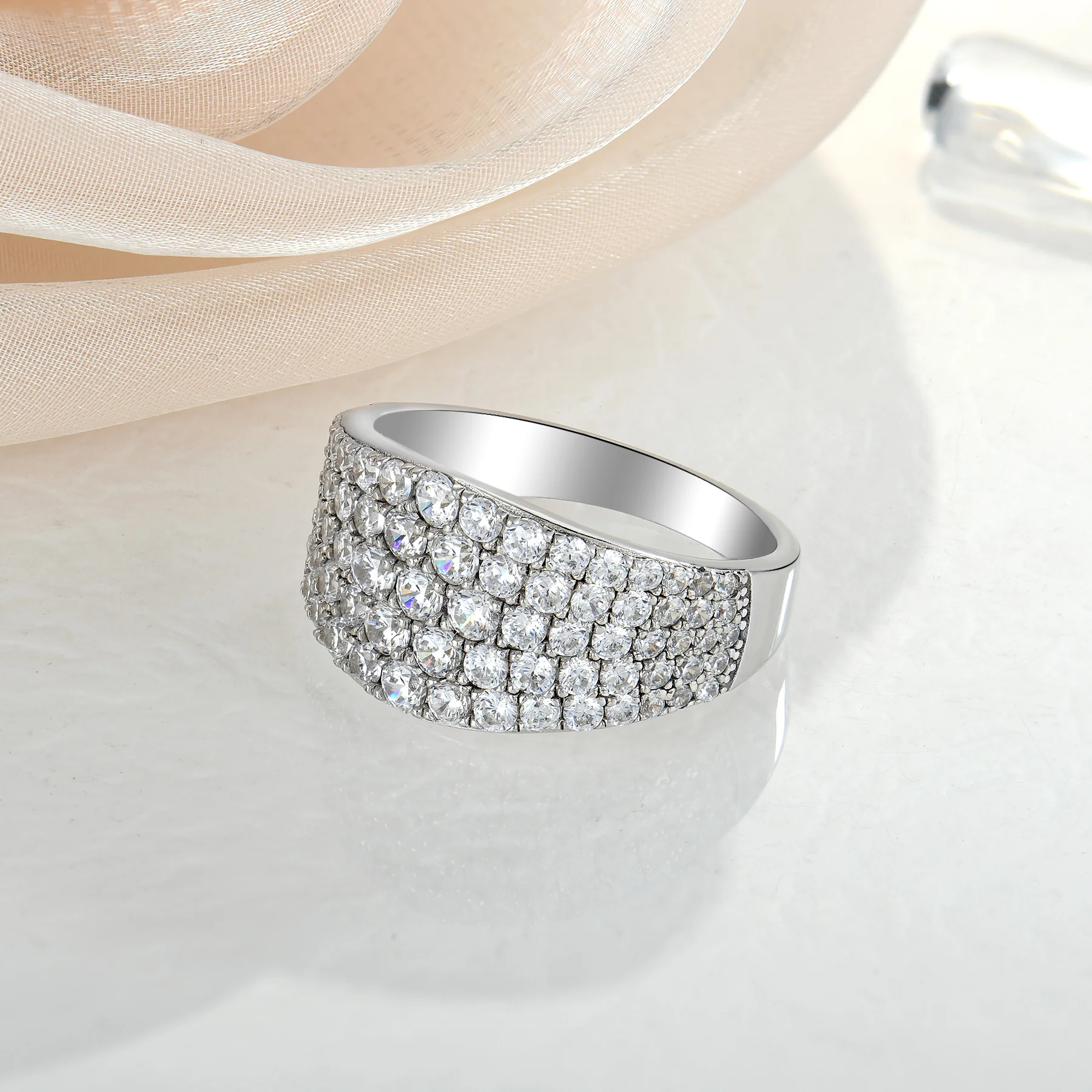 Fashion Ladies New Design 925 Sterling Silver Zirconia Ring Moroccan Wedding Ring Jewelry Women Wedding Rings