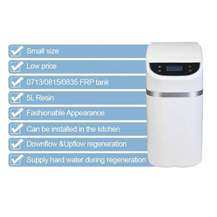 Innovative Small Dimension Automatic Household 1T Water Softener Machine with 9L Soft Resin Down Flow Or Up Flow