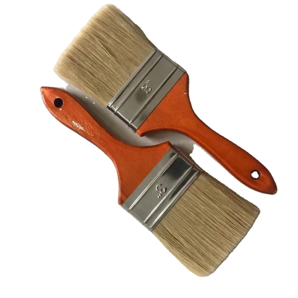 Chile type BRISTLE Paint brush with orange harden wooden handle