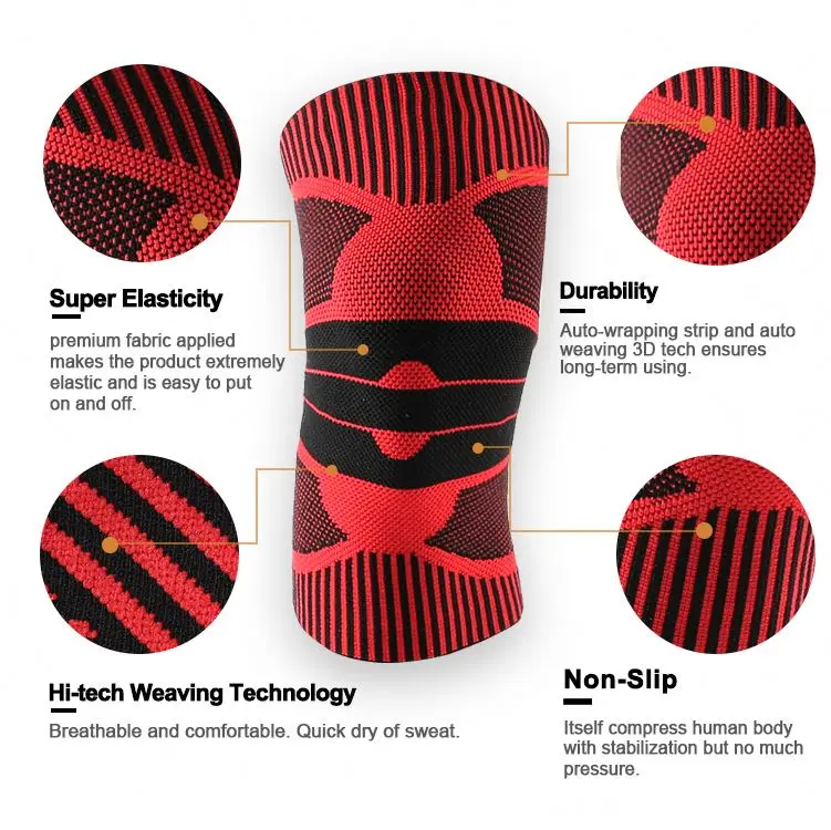 High Quality Compute Flat Knitting Machine Made Knee Sleeves Anti-collision Compression Knee Brace