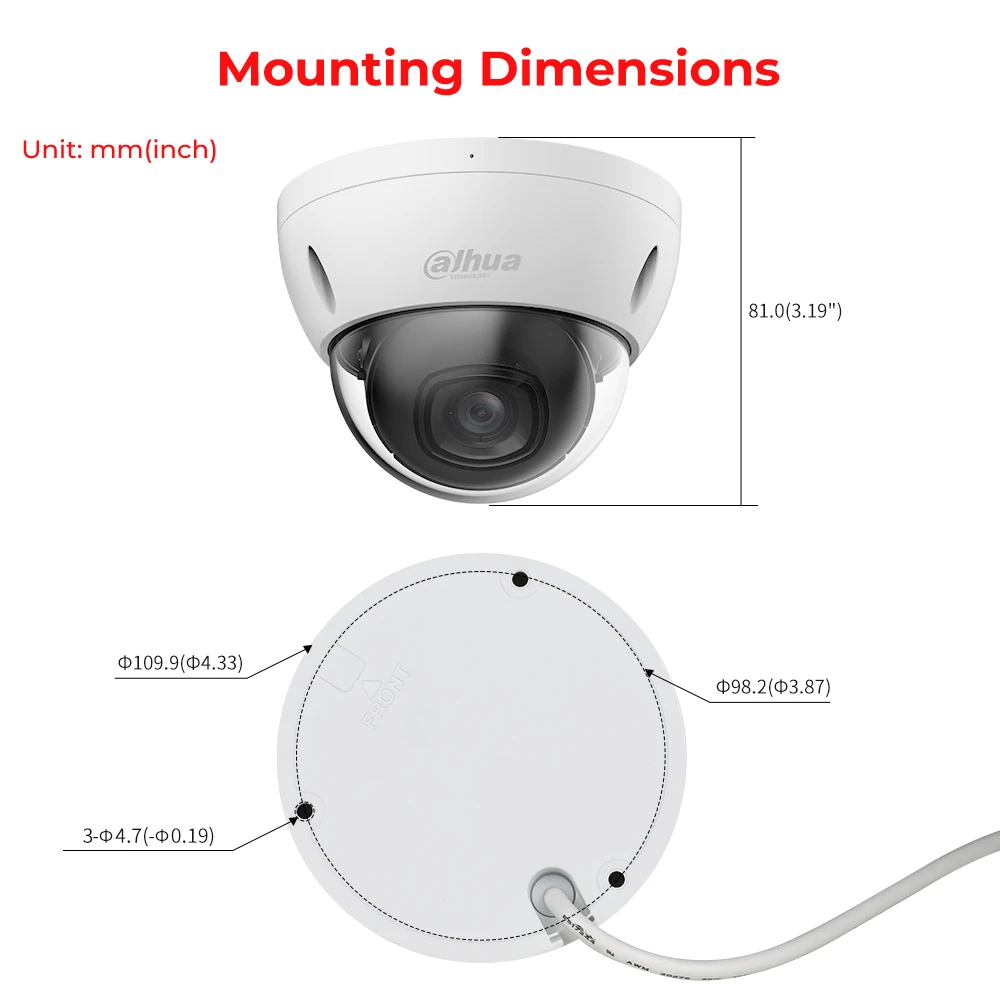 Dahua IR Starlight Night Vision Vandal proof IK10 Fixed-focal Wiz Sense 4MP Motion Detection Dome Outdoor IP Camera