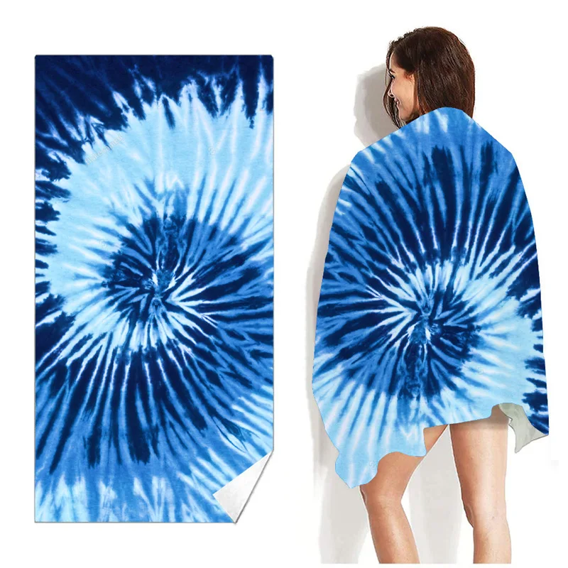 Custom printed logo beach towel Ultra moisture absorption fast drying microfiber light weight sand free beach towel