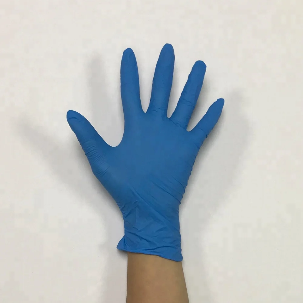 Blue Color medical disposable nitrile exam gloves