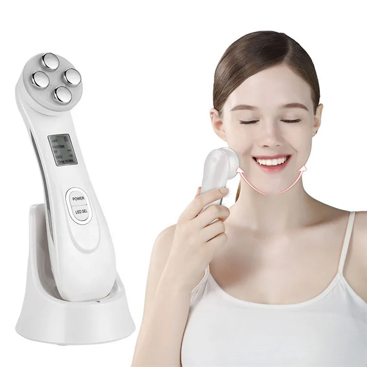 2022 Hot sale handheld Anti-Aging 5 in 1 Face Massager Skin Care Tool LED Photon Therapy RF EMS Facial Massager