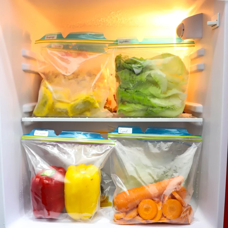 New technology sachets de congelation LD high tab lipzip double seal zip freezer food bags for easy opening