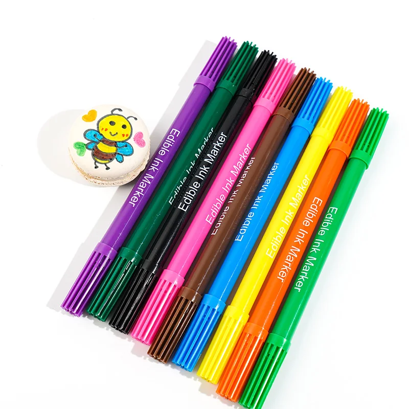 Food Grade Double Sided Edible Marker Pens Food Coloring Pens Edible Ink Markers Perfect for Pen Cookie Paint