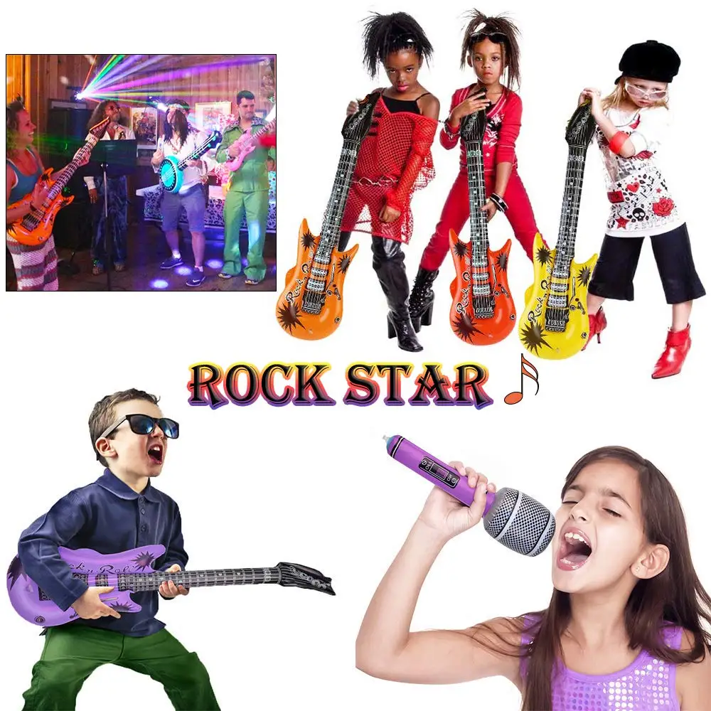 Надувные электрогитары, микрофоны, саксофоны, выдувные детские игрушки