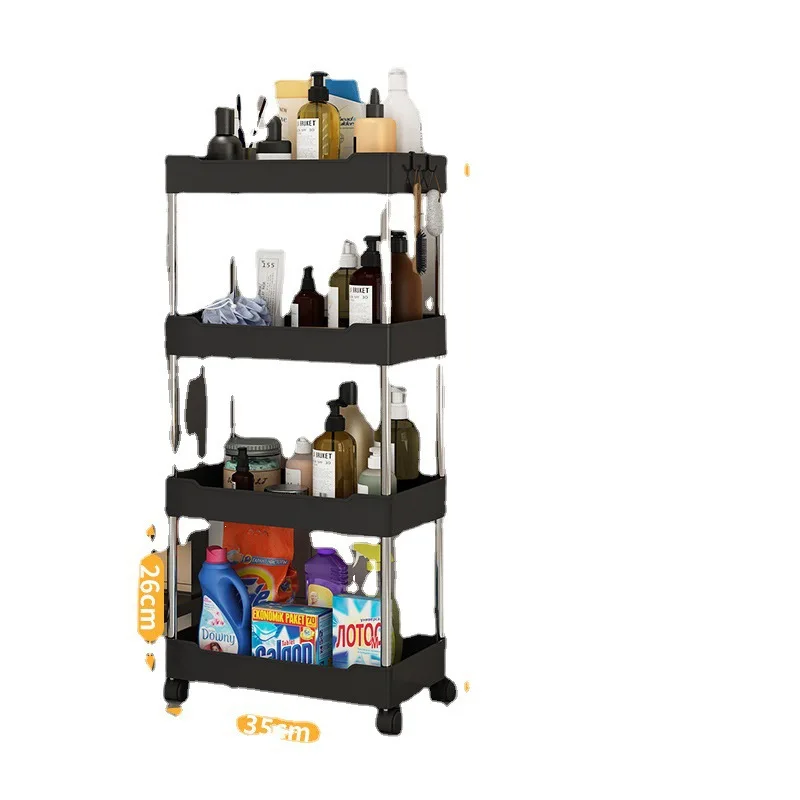 Multifunctional metal service, practical trolley, net basket, kitchen bathtub, drawer, rolling storage cart
