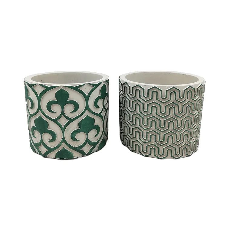 Custom Cheap Low MOQ Round Clay Fiber Hydroponics Small Plant Pots Decorative Cement Flower Pot Mini Indoor Planter