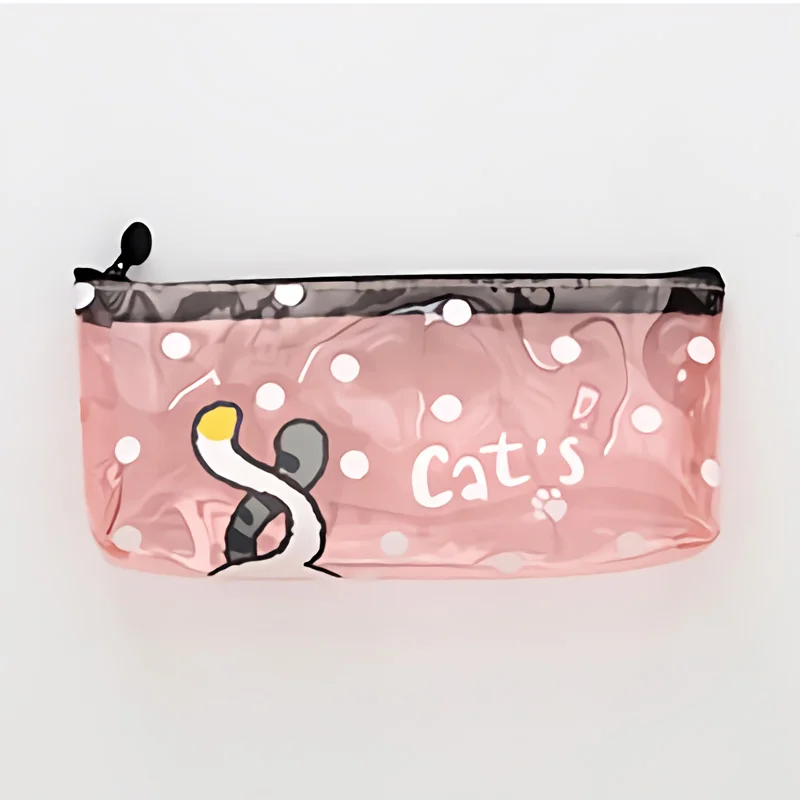 Glitter Jelly School Pencil Pouch For Kids Clear Plastic PVC Zipper Pencil Case & Bags