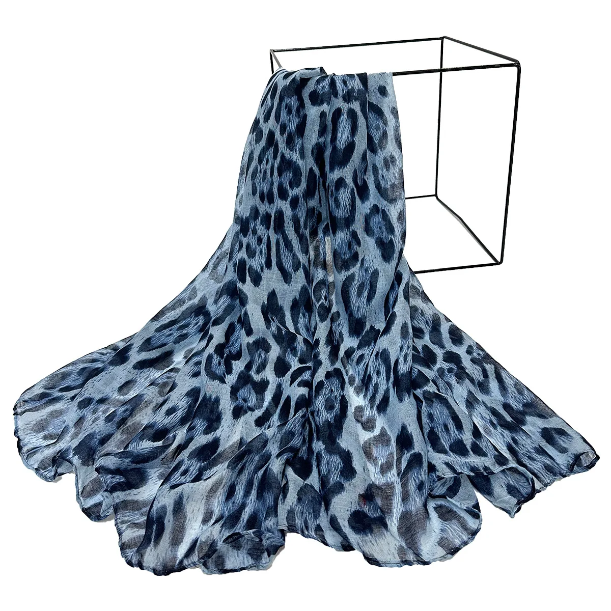 New arrivals stylish long voile hijab headscarf shawl Islamic Muslim women print leopard hijab