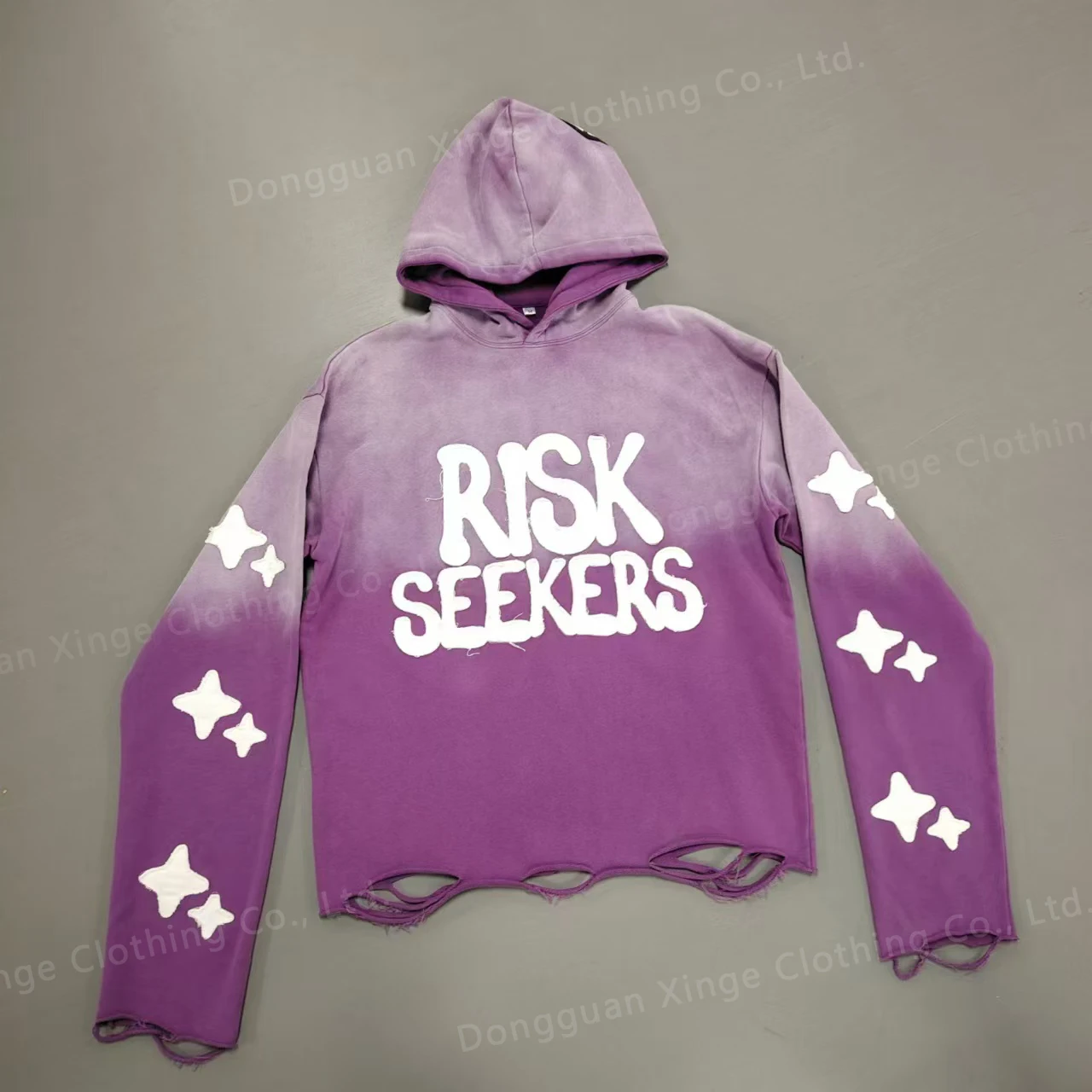 Custom Manufacturers 500 Gsm Heavyweight High Quality Cropped Hoodie Acid Wash Oversized Puff Printing Hoodie Men