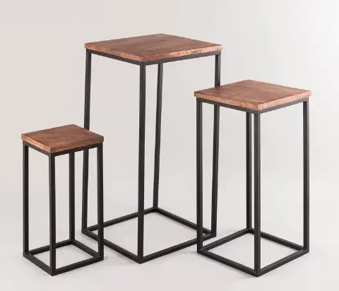 Хит продаж новейший дизайн небольшой журнальный столик с металлическим порошковым покрытием деревянным верхом доступный