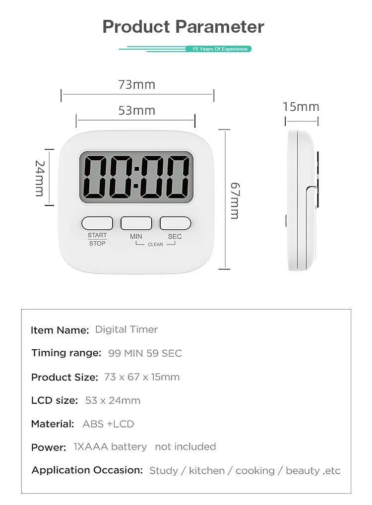 new wholesale timer ABS material cheap fashion digital kitchen for hotel
