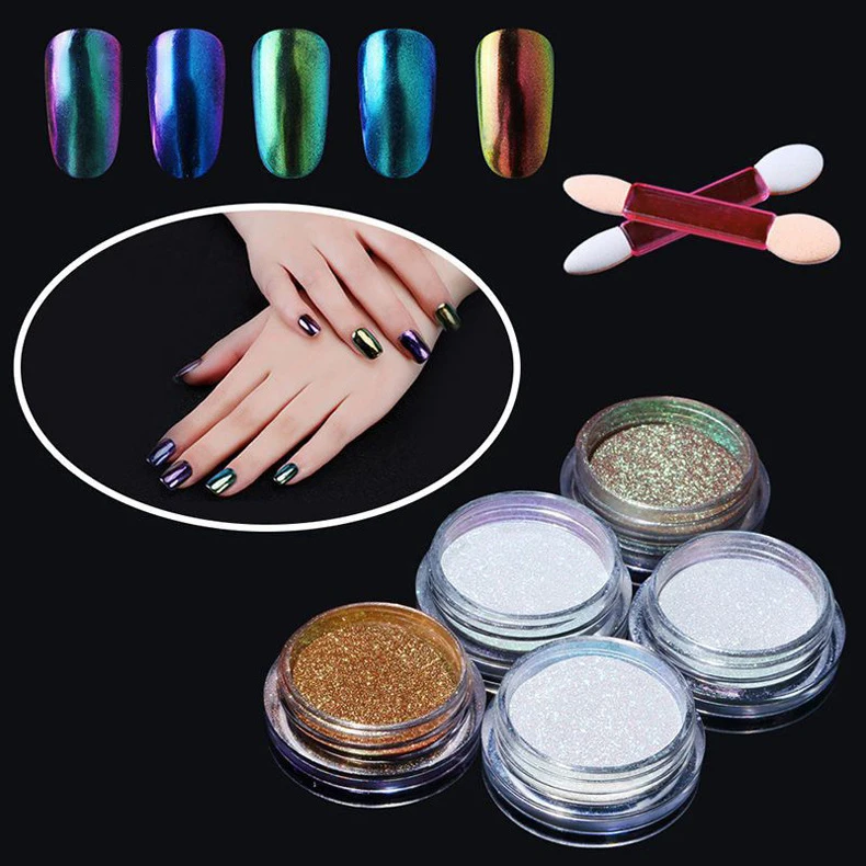 Mirror Effect Chrome Nail Powder Magic Optical Chameleon for DIY Decoration Art Nail