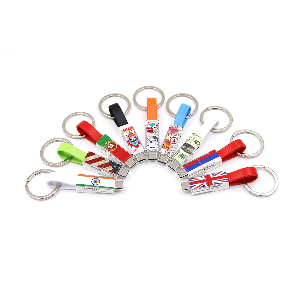 Free Sample Customized LOGO 3 in 1 Magnetic Keychain USB Charging Cable Portable USB Charger Cable