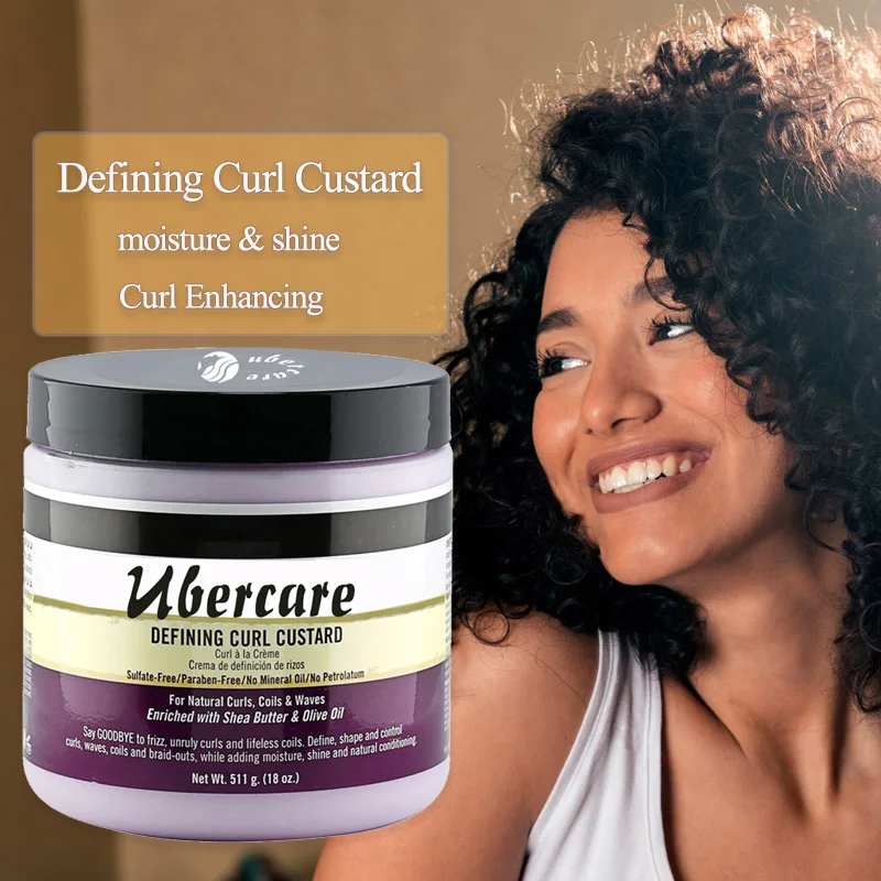 Wholesale Shea Butter and Olive Oil long-lasting moisturizing Shine Defining Curl hair Enhancer Styling Custard Cream