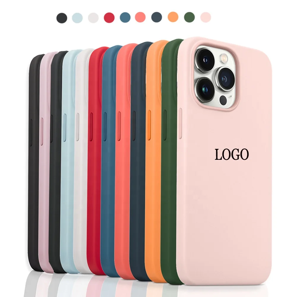 Cell Cover Shockproof Mobile Waterproof Liquid Silicone Phone Case for Apple for iphone 13 12 11 Mini Pro Max with Original Logo