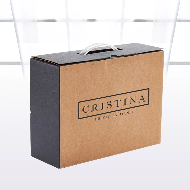 Cardboard box with handle suitcase shaped gift box