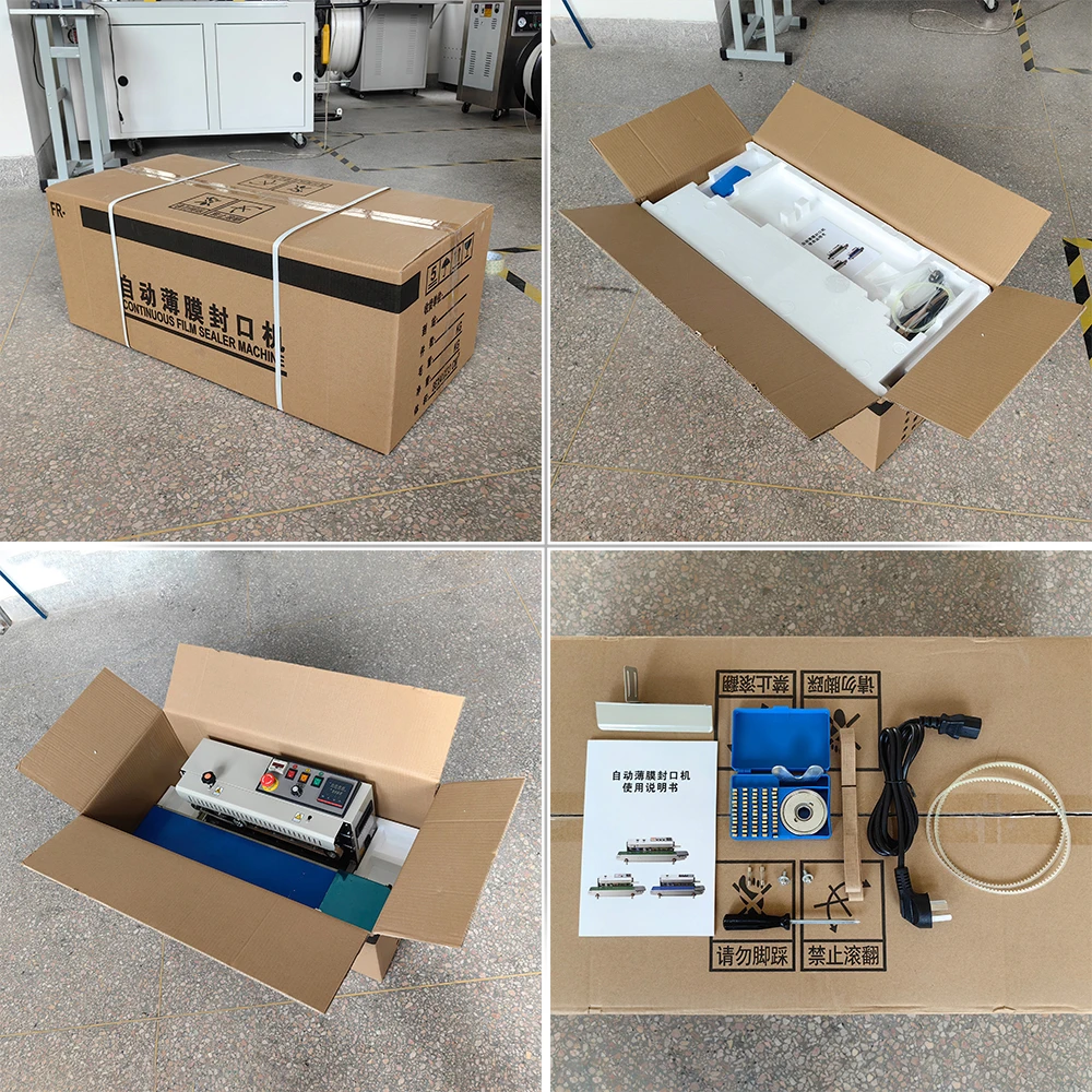 Basic Continuous Plastic Pouch Bags Band Sealer Machine Heat Sealing Horizontal Digital Temperature Control Sealing Machine