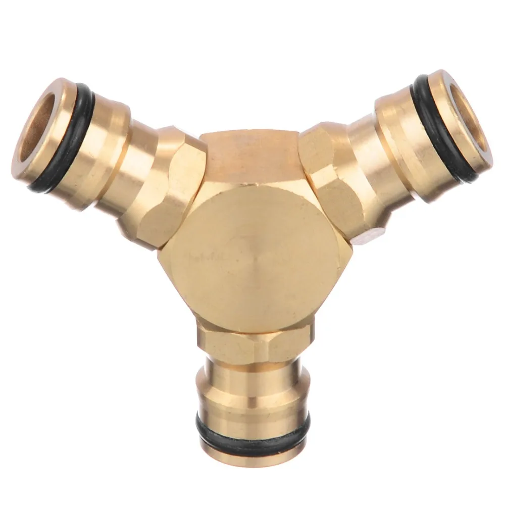 
Copper Three-outlet Nipple Connector Nipple Tap Tap Garden Water Gun Connector Accessories 