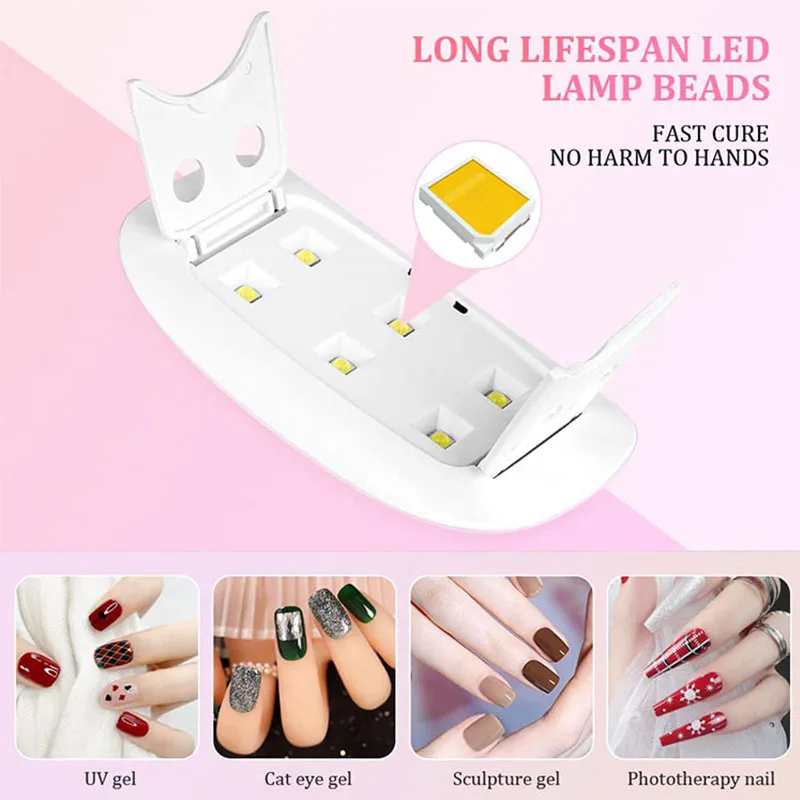 China Wholesale Mini LED UV Glue Gel Cure Light Mouse Shape 60s 120s Timer Setting Fast Curing Lamp Nails Polish Dryer Machine