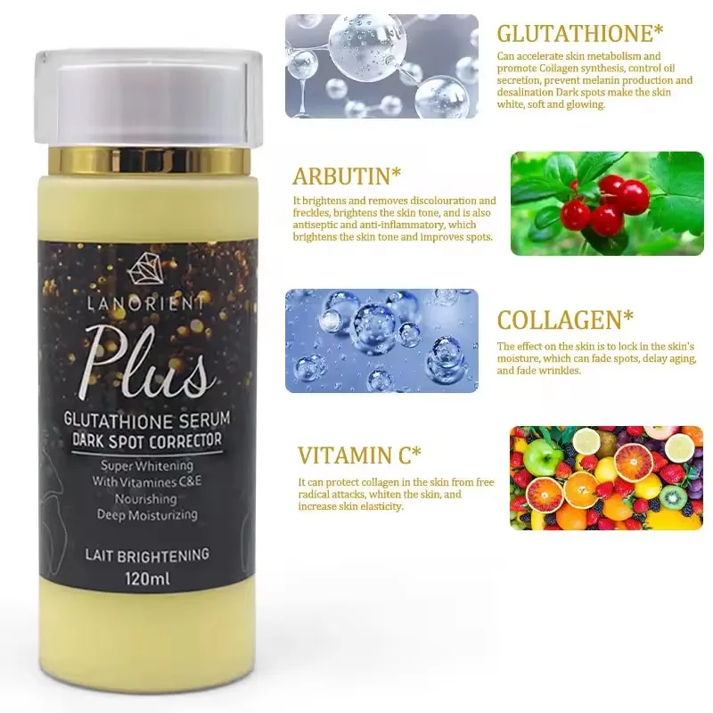 Private Label Gluta Max концентрированная отбеливающая и осветляющая сыворотка с L-глутатиона 120 мл