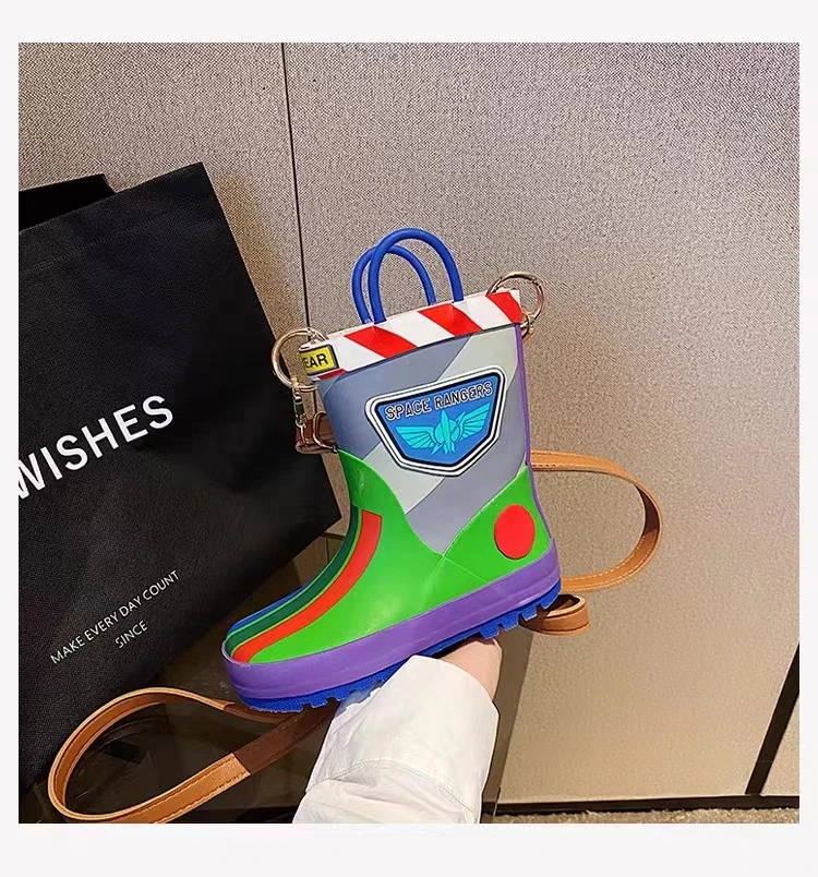 ALL PASS New Personalized design bag 2023 new trendy fashionable children rain shoes phone bag shoes crossbody bag