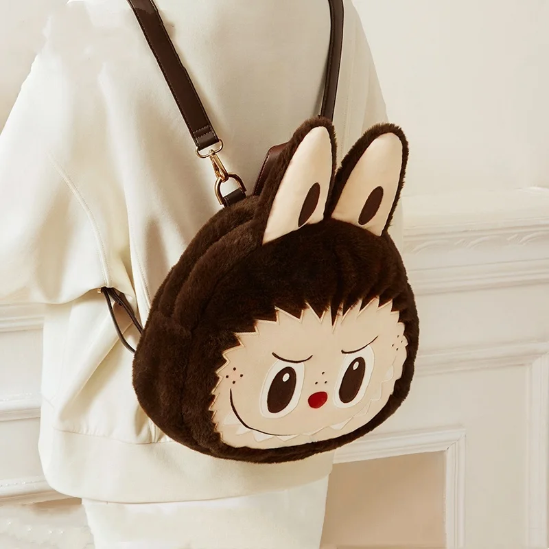 Genuine Bag Classics Series Labubu Big Head Backpack Sherpa Backpack Tote Bag Rummage Through The Bag Surprise Christmas Gift