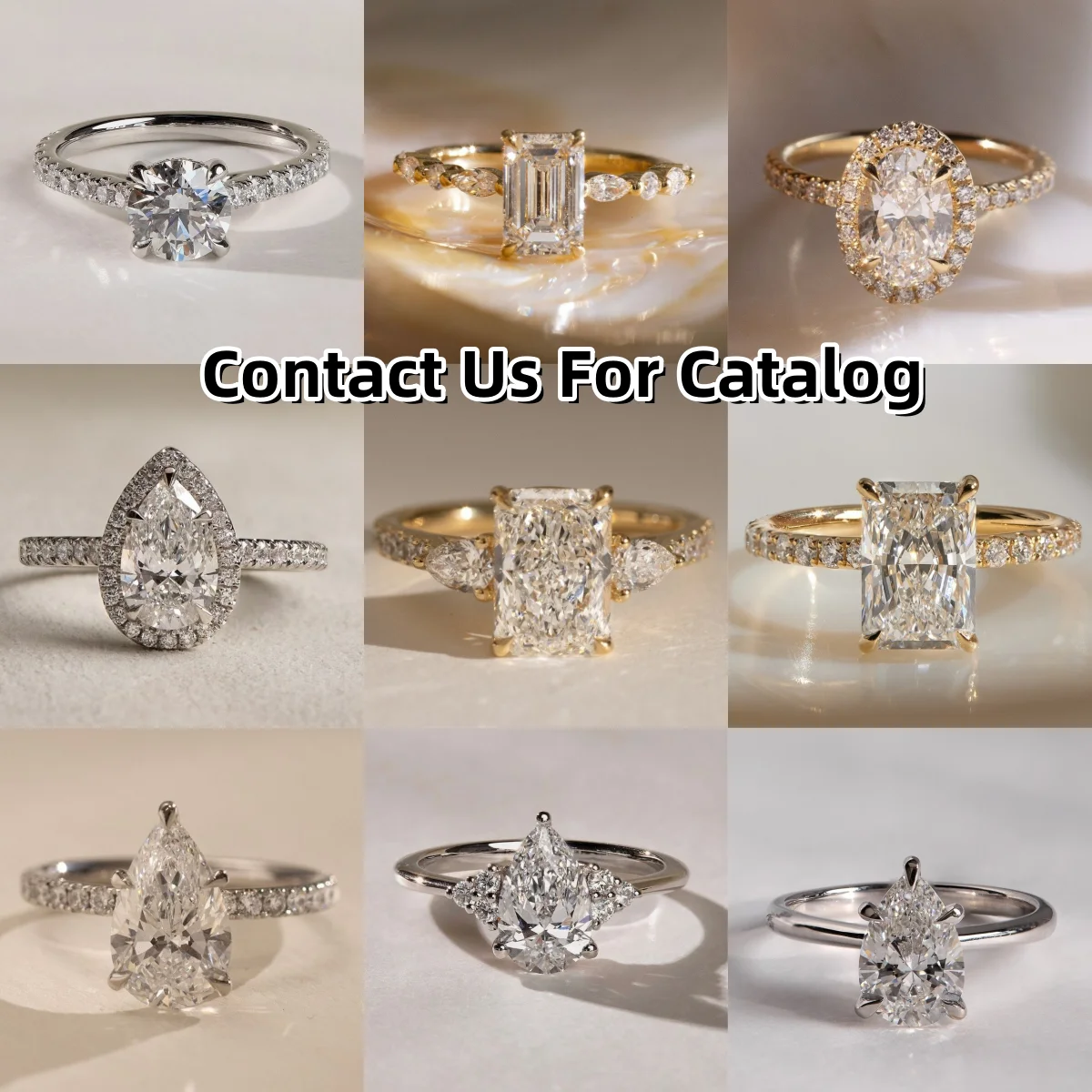 Vvs Moissanite Diamond 925 Sterling Silver 18k Gold Plated White Gold Solitaire Engagement Wedding Ring For Women Men Jewelry