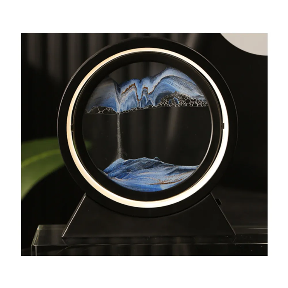 10 Inch Moving Sand Art Hourglass Rechargeable Table Light For Home Decoration And Office Relax Time