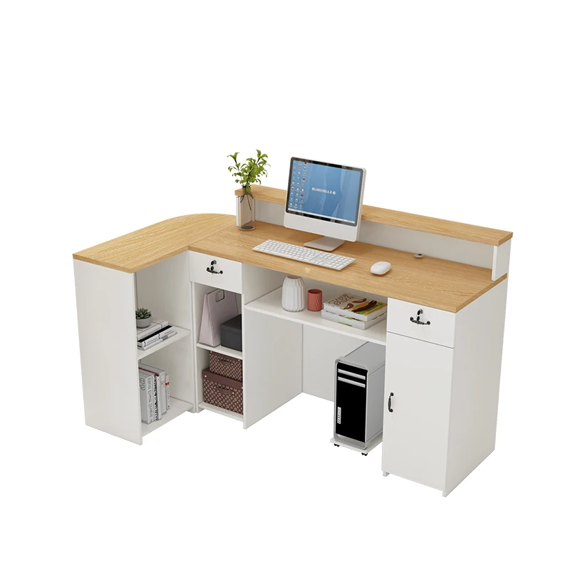 Modern Cheap Custom New Luxury Design Wood Nail Beauty Spa White Small Front Salon Counter Reception Desk