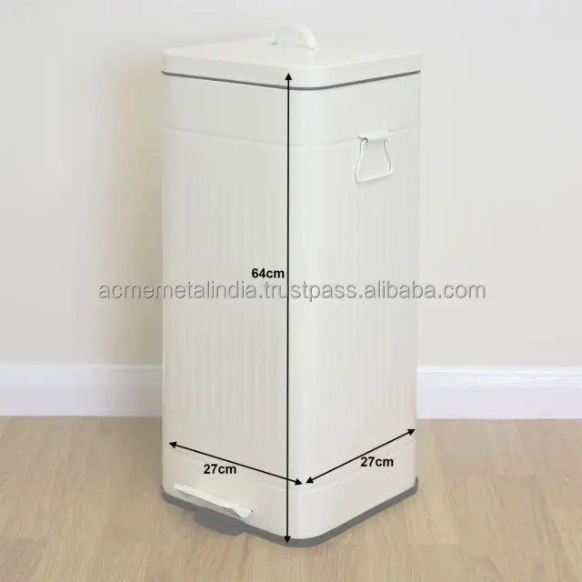 Waste Bin White Colour Foot Operated Dustbin With Lid Bathroom Kitchen Restaurant Bar Trash Bin Galvanised Iron Best Buy