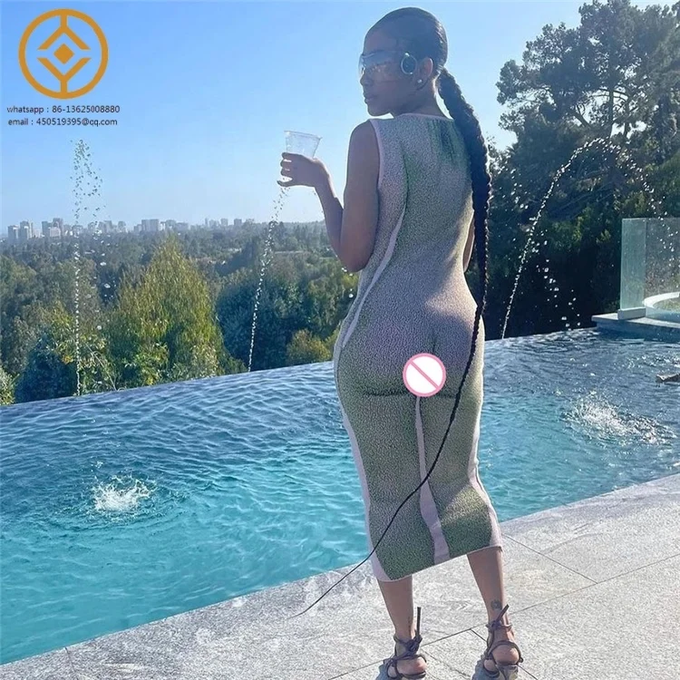 H1D03436  Summer Skinny Fashion Naked Print Club Dresses 2024 Casual Dresses  Women