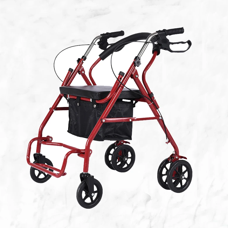 High-quality portable elderly walker foldable 7-inch wheeled elderly walker aid