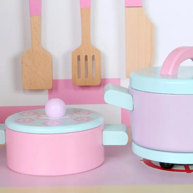 Wooden Big pink kitchen toy