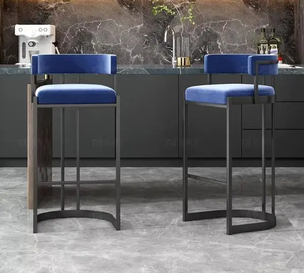 Modern Luxury High-End Kitchen Island Table with Bar Chair Accessible High-Stool with Special Backrest for Living Room