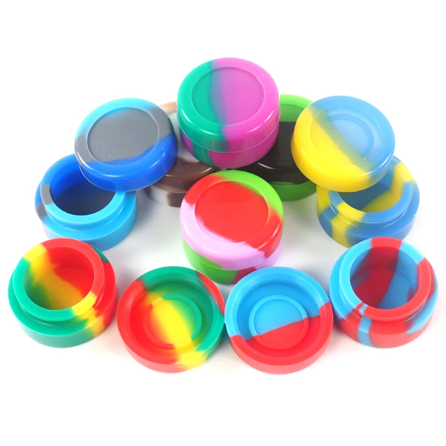 5ML Nonstick Silicone Container Custom Rubber Silicone Jar Travel Face Cream Liquid Containers