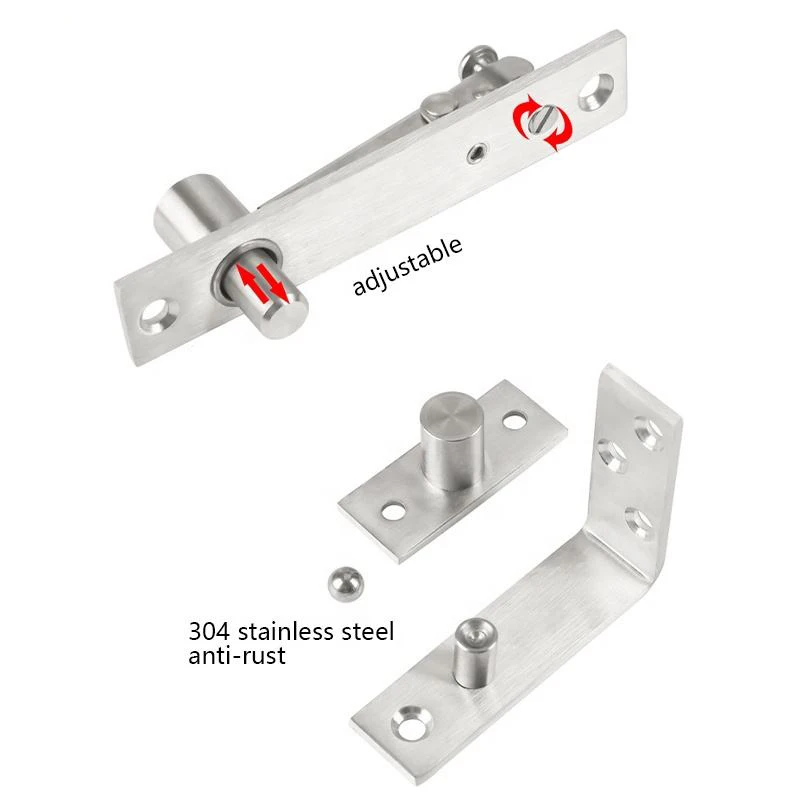 Stainless Steel Adjustable Metal Rotating Hinge For Wood Door Hidden Concealed Up Down Shaft Gate Pivot Hinge
