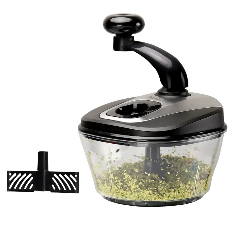 Ourok 1.8L hand crank  meat and veggie chopper dicer manual food grinder with egg separator
