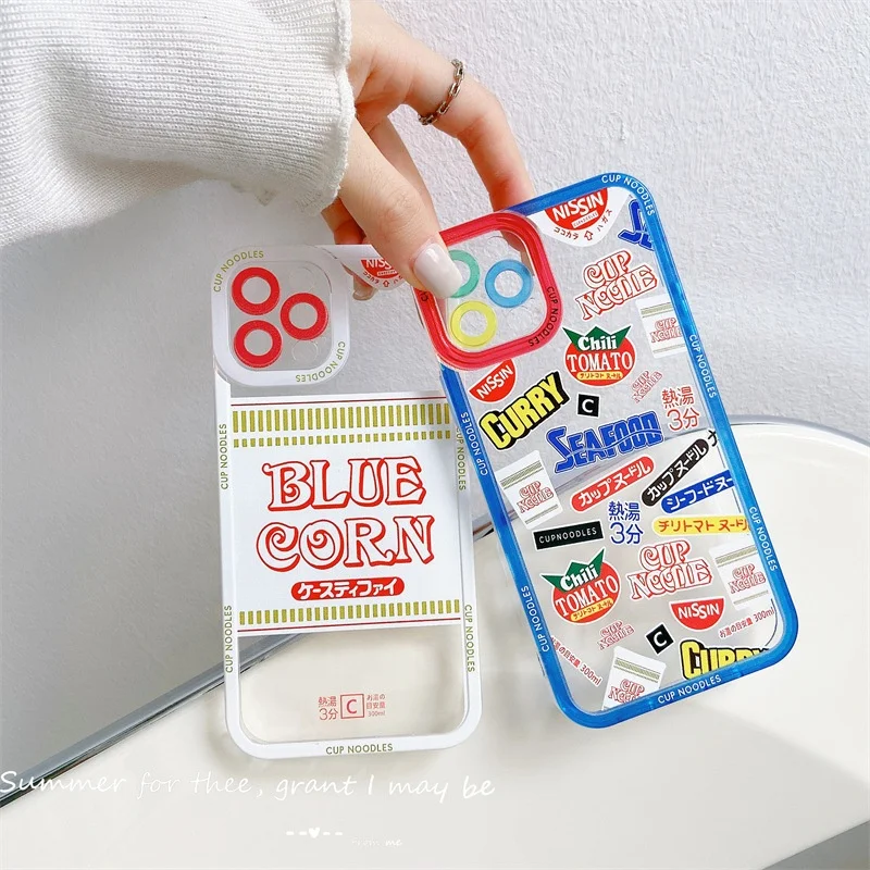 Soft Clear Phone Cases for iPhone 12 13pro max 11 Food Cartoon Cellphone Cover XR XS Max