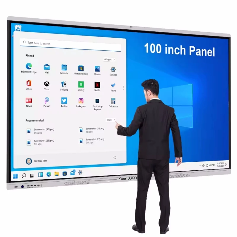 55 65 75 86 98 inch finger multi touch screen smart Board LCD display meeting electronic digital interactive smart white board