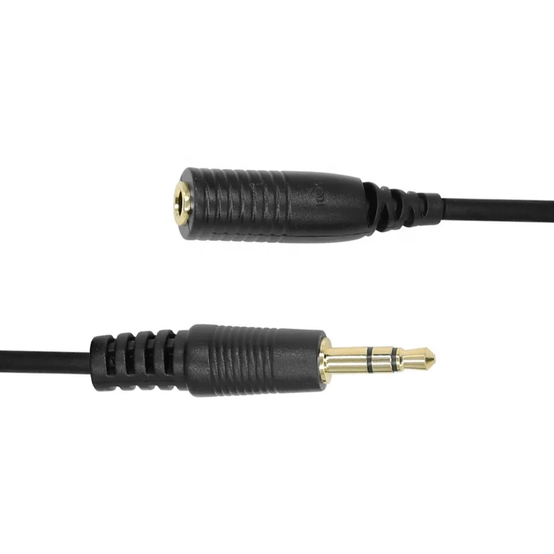 Wholesale customization Gold Plated 3.5mm Female to Male Headphone Stereo Audio Extension Aux Cable