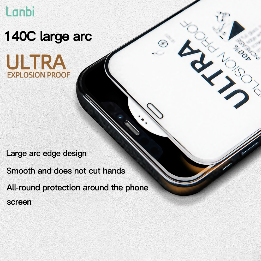 Wolf King For iPhone 14 12 13 Pro Max Phone Screen Glass Dust-proof Tempered Protective Glass Screen Protector