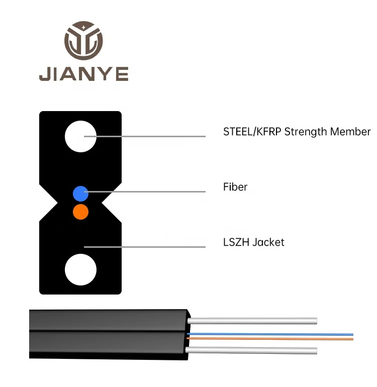  Волоконно-оптический кабель 1core 2 core 4 ftth drop cable SM G657A2