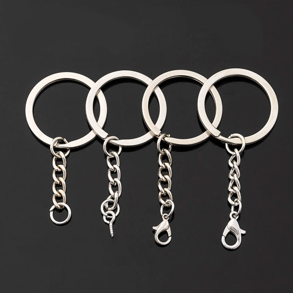 25 30mm High Quality Nickel Plated Keychain Metal Strap Key Ring DIY Keychain Accessories